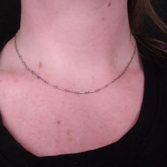925 silver bar link necklace - Picture 4 of 5